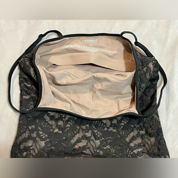 Express Best Loved Bra Cami Elegant Lace Stretch Top in Green/Tan XS - Picture 10 of 11